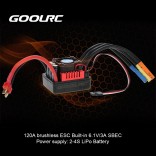 ESC PARA AUTOMODELOS GOOLRC 1/8 E 1/10 120A BRUSHLESS PARA LIPO 2 A 4S RM5860